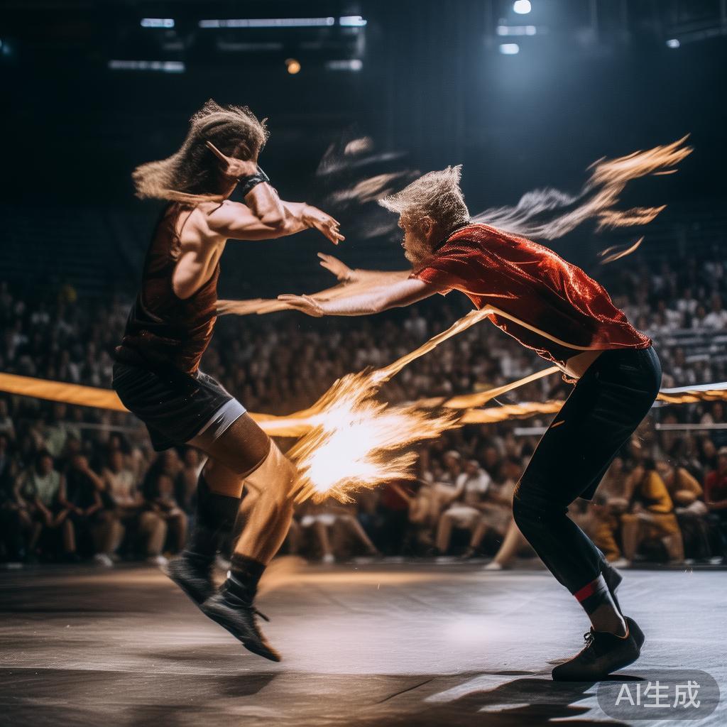 在一场备受关注的比赛中，两名顶尖玩家展开激烈对抗。